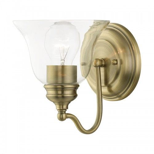 1 Light Antique Brass Vanity Sconce Wall Sconce Livex