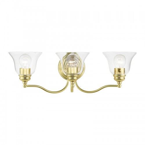 3 Light Polished Brass Vanity Sconce Wall Sconce Livex