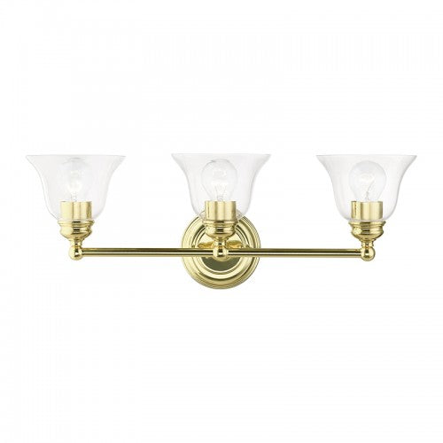 3 Light Polished Brass Vanity Sconce Wall Sconce Livex