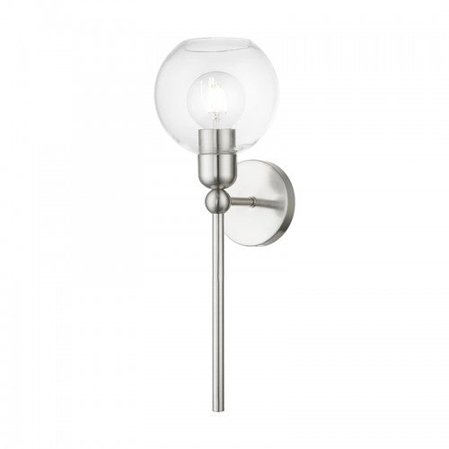 1 Light Brushed Nickel Sphere Single Sconce Wall Sconce Livex