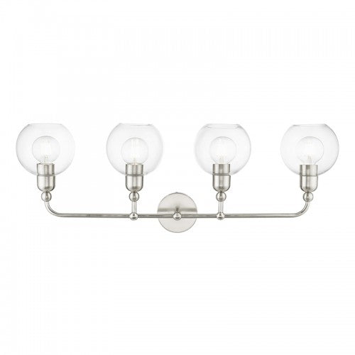 4 Light Brushed Nickel Large Sphere Vanity Sconce Wall Sconce Livex