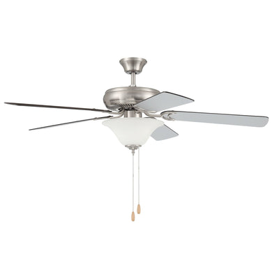 52" Decorator's Choice 2 Light in Brushed Polished Nickel w/ Brushed Nickel/Walnut Blades Ceiling Fan CRAFTMADE