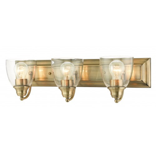 3 Light Antique Brass Vanity Sconce Wall Sconce Livex