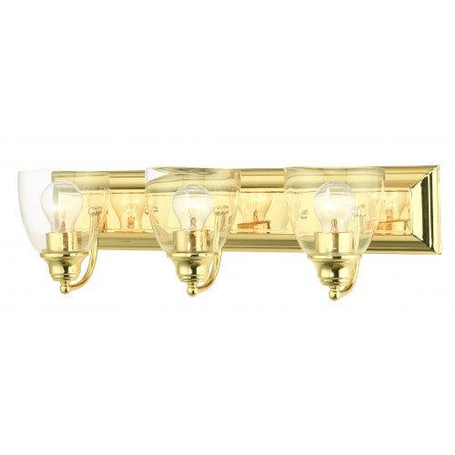 3 Light Polished Brass Vanity Sconce Wall Sconce Livex