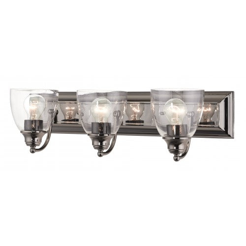 3 Light Black Chrome Vanity Sconce Wall Sconce Livex