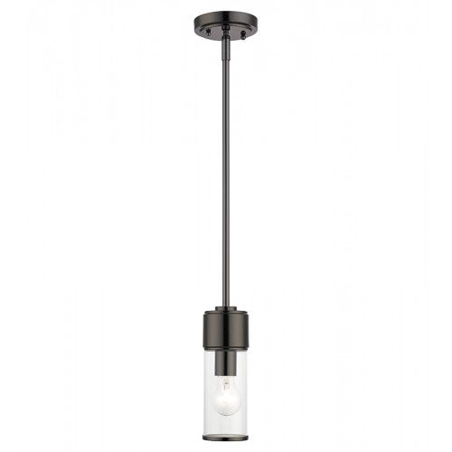 1 Light Black Chrome Mini Pendant Pendant Livex