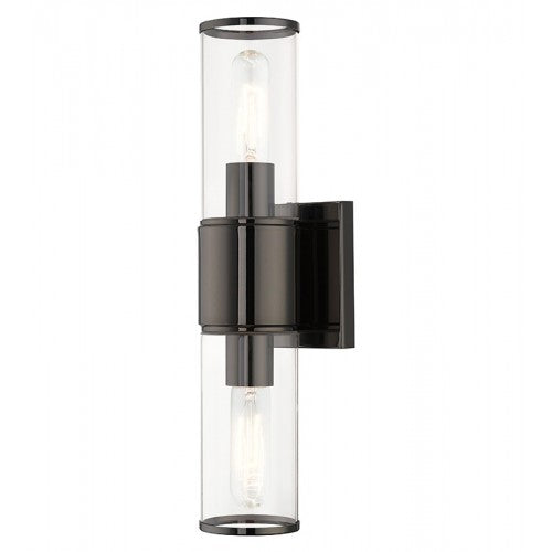 2 Light Black Chrome Vanity Sconce Wall Sconce Livex