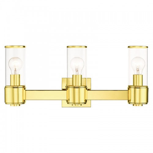 3 Light Polished Brass Vanity Sconce Wall Sconce Livex