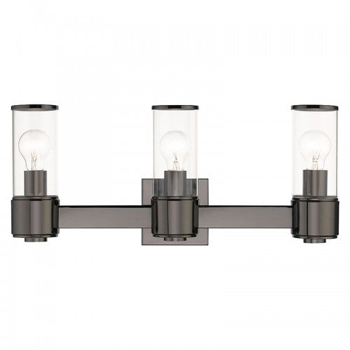 3 Light Black Chrome Vanity Sconce Wall Sconce Livex