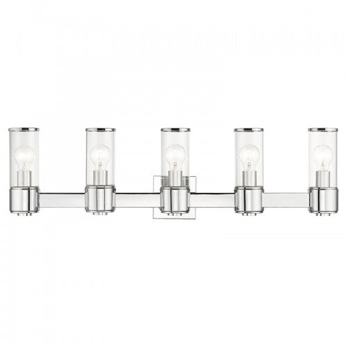 5 Light Polished Chrome Large Vanity Sconce Wall Sconce Livex