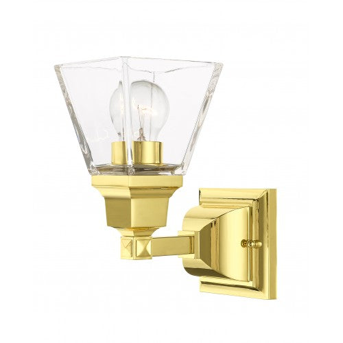 1 Light Polished Brass Wall Sconce Wall Sconce Livex