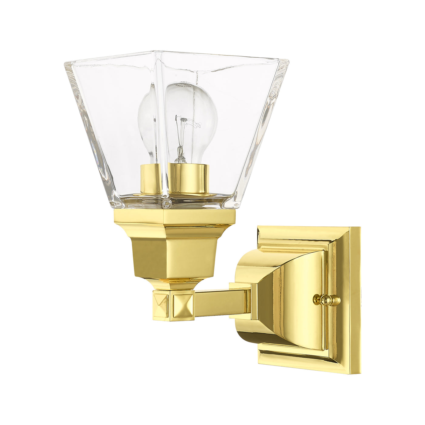 1 Light Polished Brass Wall Sconce Wall Sconce Livex