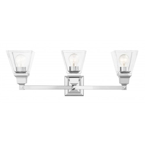 3 Light Polished Chrome Bath Vanity Wall Sconce Livex