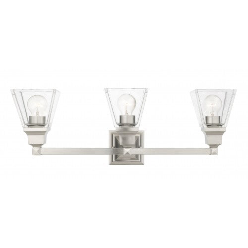 3 Light Brushed Nickel Bath Vanity Wall Sconce Livex