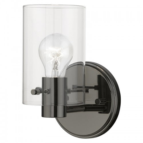 1 Light Black Chrome Single Sconce Wall Sconce Livex