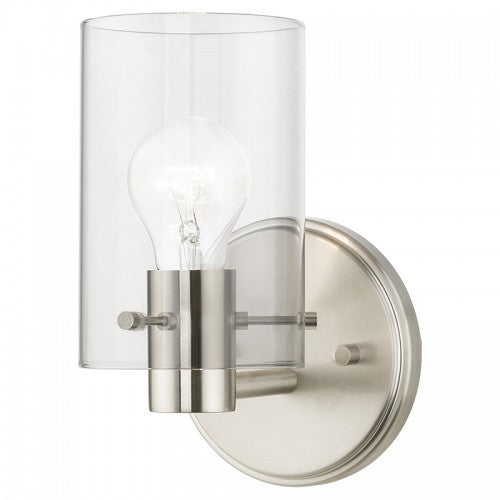 1 Light Brushed Nickel Single Sconce Wall Sconce Livex