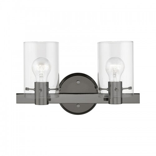 2 Light Black Chrome Vanity Sconce Wall Sconce Livex