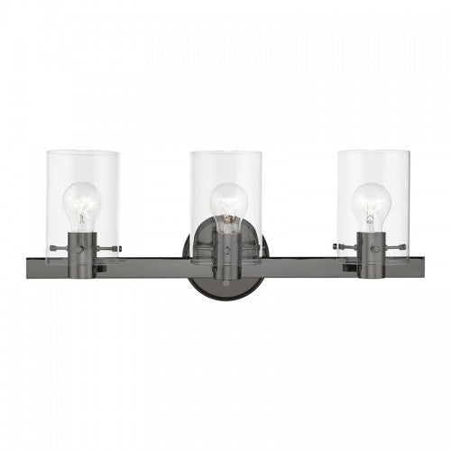 3 Light Black Chrome Vanity Sconce Wall Sconce Livex