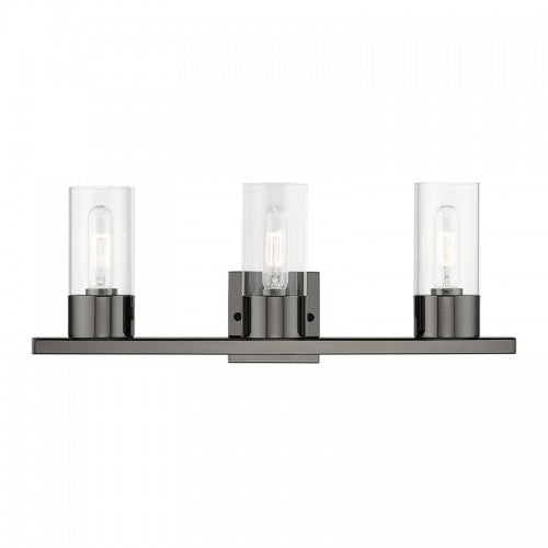 3 Light Black Chrome Vanity Sconce Wall Sconce Livex