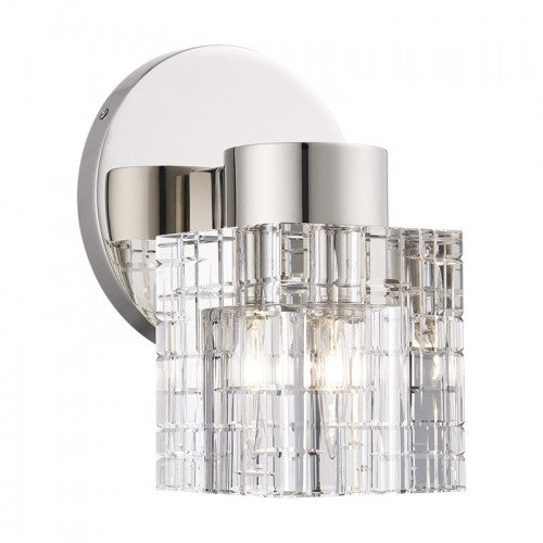 1 Light Polished Nickel Crystal Single Sconce Wall Sconce Livex