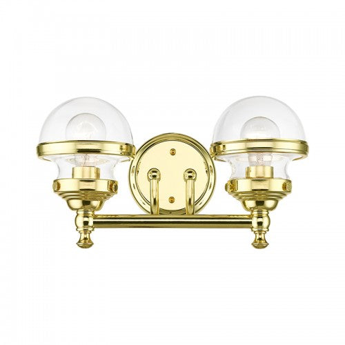 2 Light Polished Brass Vanity Sconce Wall Sconce Livex