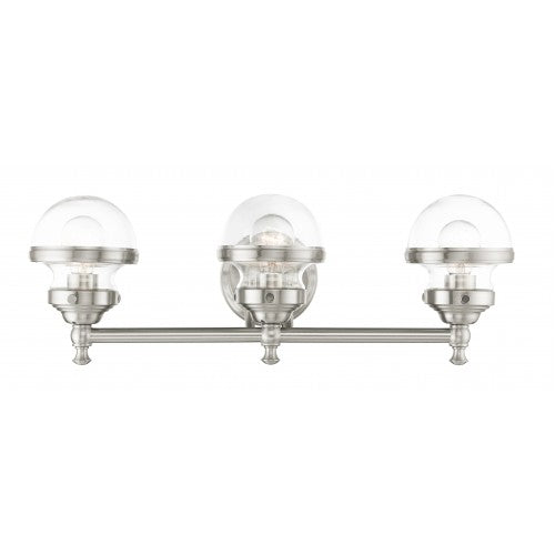 3 Light Brushed Nickel Bath Vanity Wall Sconce Livex