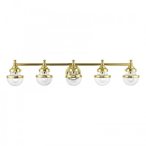 5 Light Polished Brass Large Vanity Sconce Wall Sconce Livex