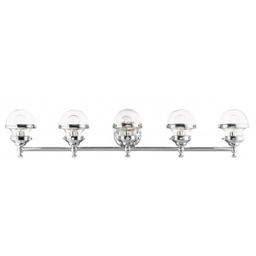 5 Light Polished Chrome Bath Vanity Wall Sconce Livex