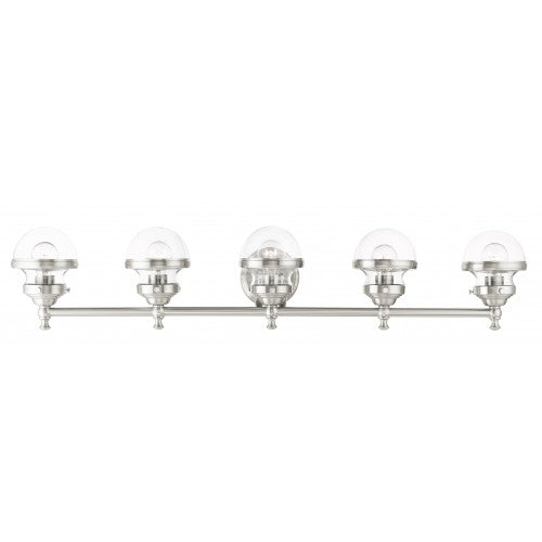 5 Light Brushed Nickel Bath Vanity Wall Sconce Livex