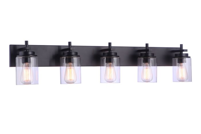 Reeves 5 Light Vanity in Flat Black Bath and Vanity Craftmade