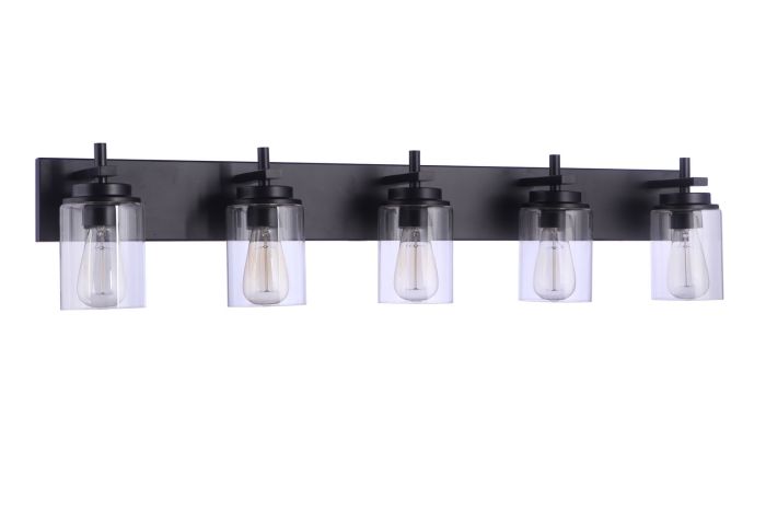 Reeves 5 Light Vanity in Flat Black Bath and Vanity Craftmade