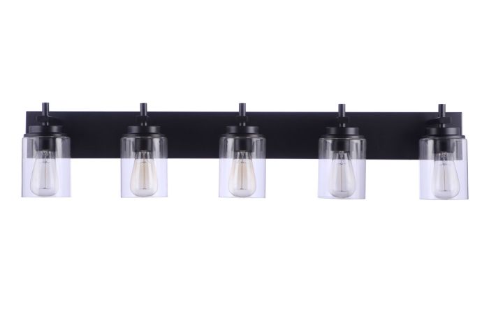 Reeves 5 Light Vanity in Flat Black Bath and Vanity Craftmade