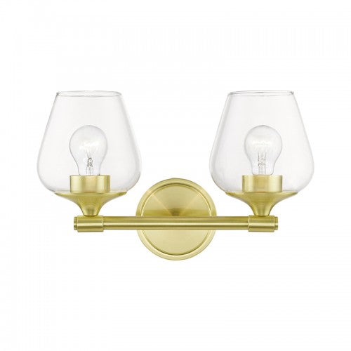 2 Light Satin Brass Vanity Sconce Wall Sconce Livex