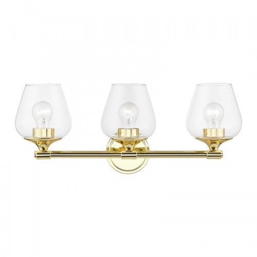 3 Light Polished Brass Vanity Sconce Wall Sconce Livex