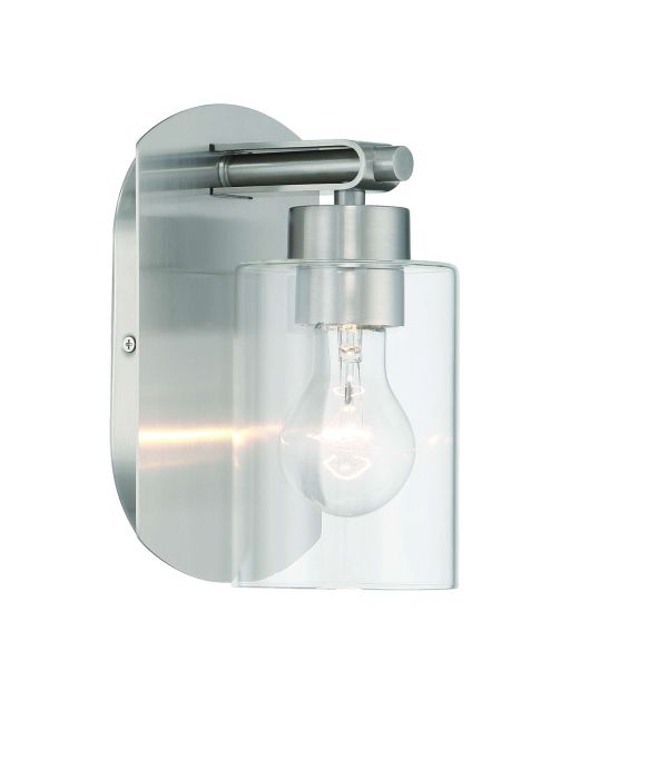 Hendrix 1 Light Wall Sconce in Brushed Polished Nickel Wall Sconce Craftmade