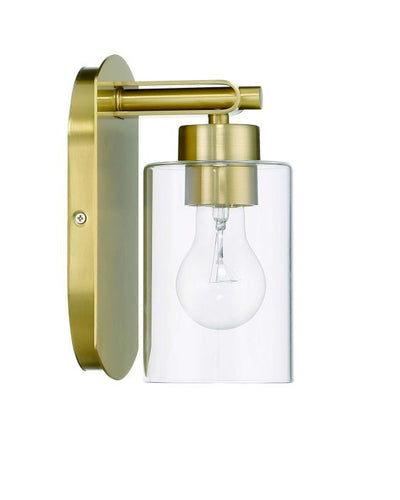 Hendrix 1 Light Wall Sconce in Satin Brass Wall Sconce Craftmade