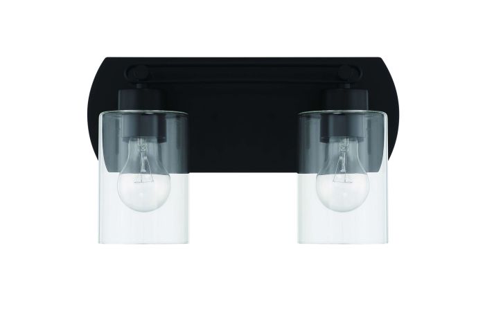 Hendrix 2 Light Vanity in Flat Black Bath and Vanity Craftmade