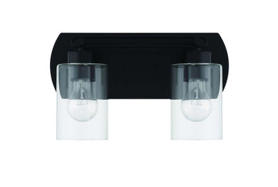 Hendrix 2 Light Vanity in Flat Black Bath and Vanity Craftmade