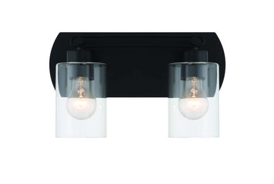 Antique Hardware Hendrix 2 Light Vanity in Flat Black Bath and Vanity