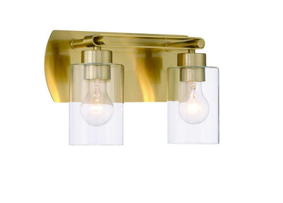 Hendrix 2 Light Vanity in Satin Brass Bath and Vanity Craftmade