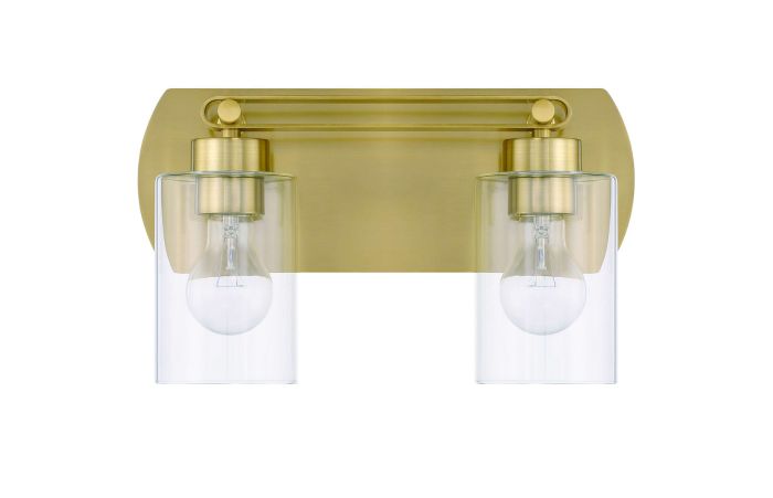 Hendrix 2 Light Vanity in Satin Brass Bath and Vanity Craftmade