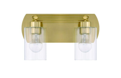 Hendrix 2 Light Vanity in Satin Brass Bath and Vanity Craftmade