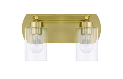 ##Antique Hardware## Hendrix 2 Light Vanity in Satin Brass