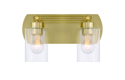 Hendrix 2 Light Vanity in Satin Brass Bath and Vanity Craftmade