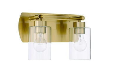 Hendrix 2 Light Vanity in Satin Brass Bath and Vanity Craftmade