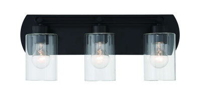 Hendrix 3 Light Vanity in Flat Black Bath and Vanity Craftmade