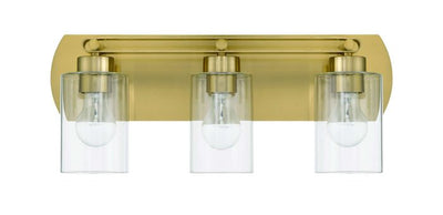 Hendrix 3 Light Vanity in Satin Brass Bath and Vanity Craftmade