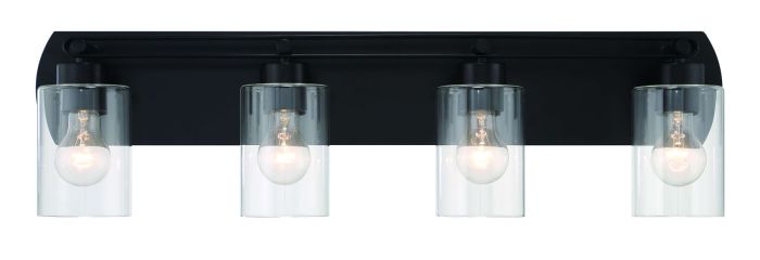 Hendrix 4 Light Vanity in Flat Black Bath and Vanity Craftmade