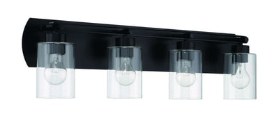 Hendrix 4 Light Vanity in Flat Black Bath and Vanity Craftmade