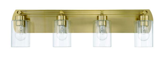 Hendrix 4 Light Vanity in Satin Brass Bath and Vanity Craftmade